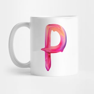 Letter P In Vibrant Watercolor Mug